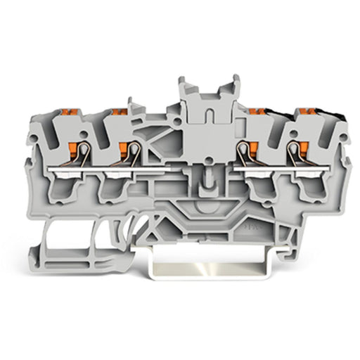 WAGO GmbH & Co. KG - Durchgangs-Reihenklemme Doppeldurchgangsklemme 2202-1441 Drücker,2,5 mm²,grau − 100 Stück