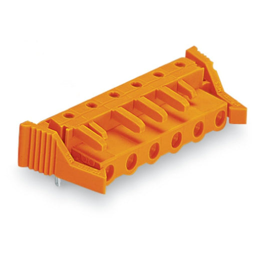 WAGO - Leiterplattensteckverbinder THT-Federleiste abgewink. 232-870/039-000 Maß 7,62mm,orange − 25 Stück