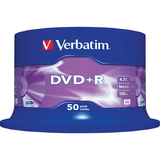 Verbatim - Speichermedium digital DVD+R 4.7GB/120Min/16x 43550 (VE50) Cakebox (50 Disc)