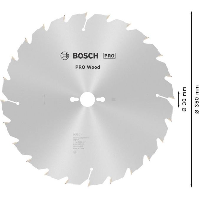 Bosch - Kreissägeblatt PRO Wood Kreissägeblatt, 2608640702 350 x 3,2 x 30 mm