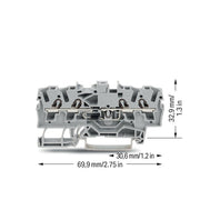 WAGO - Bauelement-Reihenklemme Bauelementklemme 2202-1411/1000-410 m. Diode 1N4007,grau − 100 Stück