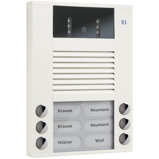 TCS Tür Control - Türstation für Türkommunikation Video color Außenstation AVE14063-0018 6Tast 2reih.AP ws