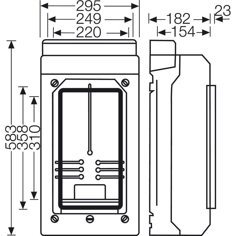 Hensel - Zähler-Leergehäuse Leergehäuse KV 9338 295x583x182mm