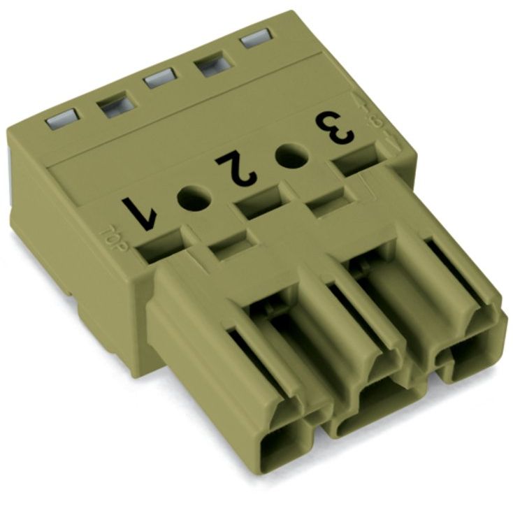 WAGO - Steckverbinder für steckbare Gebäudeinstallation Stecker 3-polig 770-273 Kod. B,hellgrün − 100 Stück
