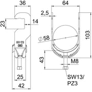 OBO Bettermann - Bügelschelle BS-RS1-M-58 FT 52-58mm − 100 Stück