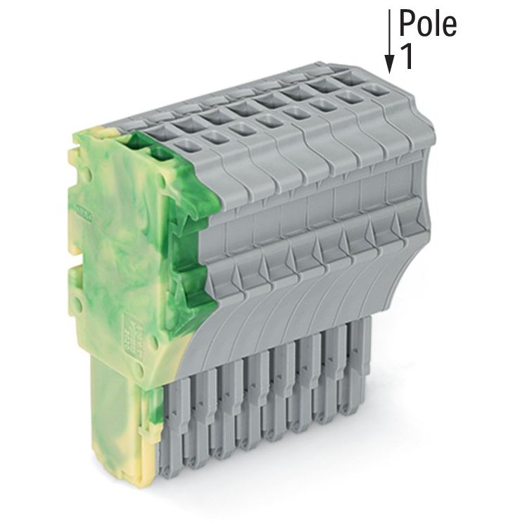 WAGO - Ein- und mehrpolige Klemmenleiste 1-Leiter-Federleiste 2020-111/000-037 1,5 mm²,gn-ge/gr − 20 Stück