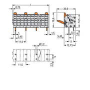 WAGO GmbH & Co. KG - Leiterplattenklemme Leiterplattenklemme 2601-3508 1,5mm²,gr − 20 Stück