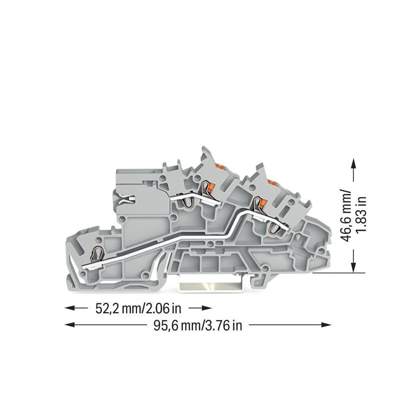 WAGO - Installations-Etagenklemme Installationsetagenklemme 2203-7559 2,5 mm² Hybrid − 50 Stück