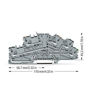 WAGO - Installations-Etagenklemme Installationsetagenklemme 2003-6660 2,5 mm²,grau − 50 Stück