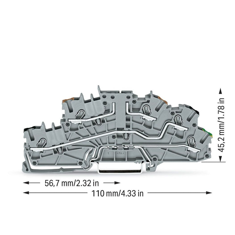 WAGO - Installations-Etagenklemme Installationsetagenklemme 2003-6660 2,5 mm²,grau − 50 Stück