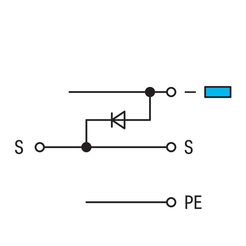 WAGO - Initiator/Aktor-Reihenklemme 3-Leiter-Aktorenklemme 280-572/281-411 m. PE-Anschluss − 50 Stück