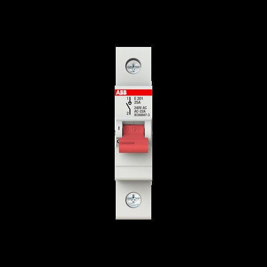 ABB Stotz S&J - Schalter für Reiheneinbau Trennschalter E201/25G Schaltgriff grau