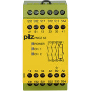 Pilz - Gerät zur Überwachung von sicherheitsgerichteten Stromkreisen Not-Aus-Schaltgerät PNOZ X3 #774314 110AC24DC3n/o1n/c1so