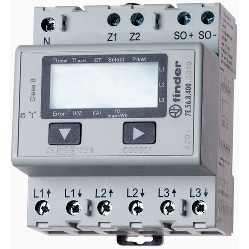 Finder - Elektrizitätszähler Wandlerzähler 7E.56.8.400.0010 3Ph. 230V/50Hz, MID − 1 Stück by Finder
