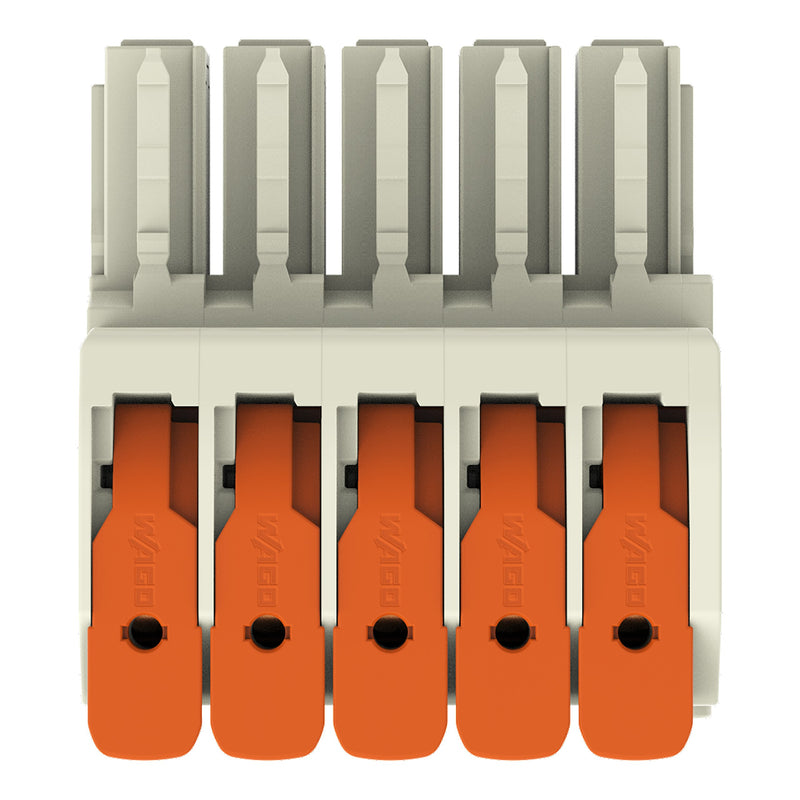 WAGO - Ein- und mehrpolige Klemmenleiste 1-Leiter-Federleiste Hebel 831-1105 Push-inCAGECLAMP,lgr − 24 Stück