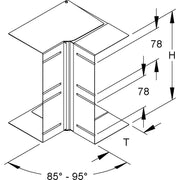 Niedax - Inneneck für Geräteeinbaukanal GK-Inneneck 90Gr. DKIV 220-78T100 WA 220x100mm