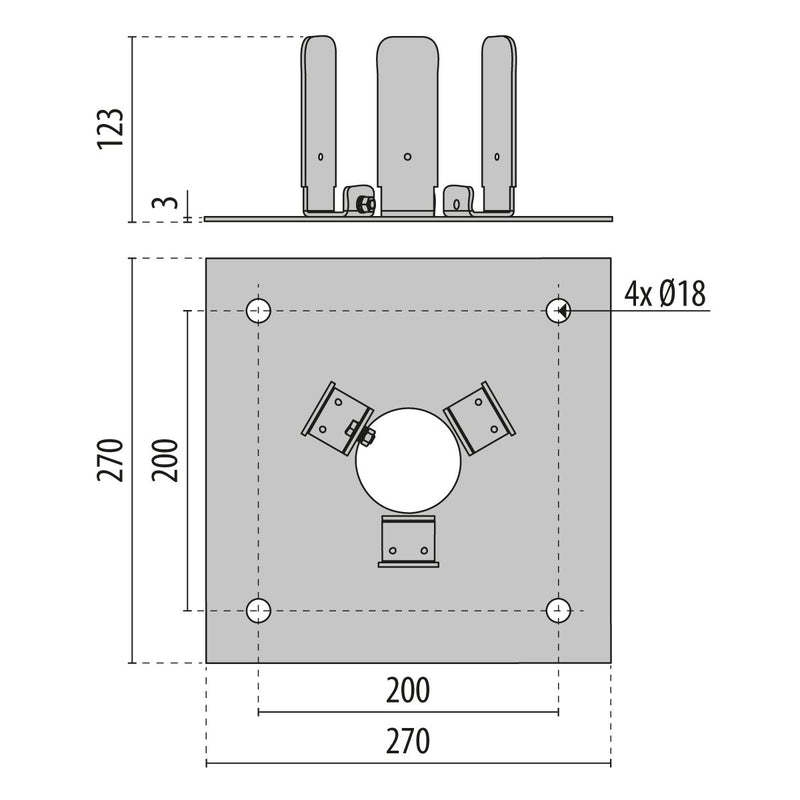 Performance in Light - Zubehör/Ersatzteile für Lichtmast Bodenplatte 3114402