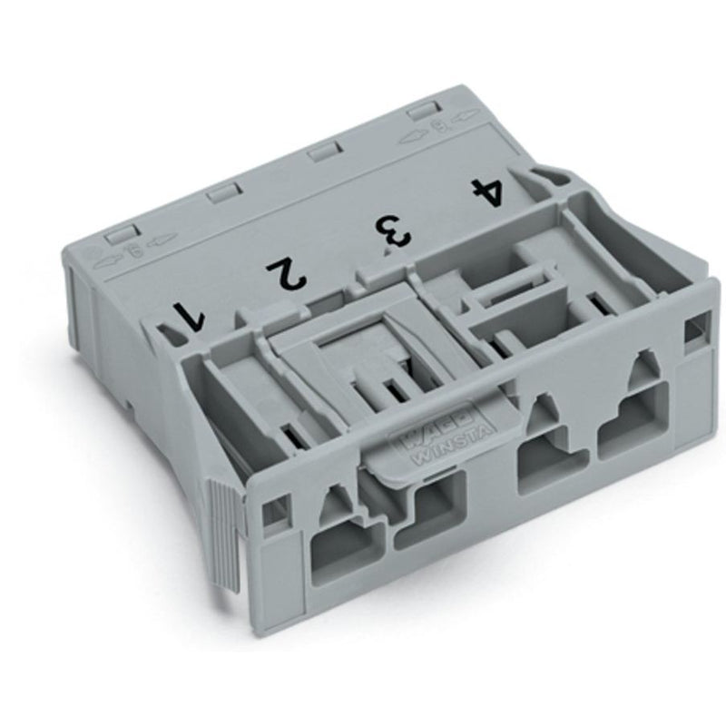 WAGO - Geräteanschluss für steckbare Gebäudeinstallation Snap-In-Stecker 770-754 4-polig,Kod. B,grau − 100 Stück
