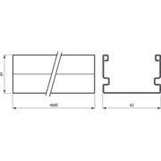 Philips Lighting - Mechanisches Zubehör/Ersatzteile für Leuchten Tragschienenprofil leer LL546Z CD BK 4-längig schwarz