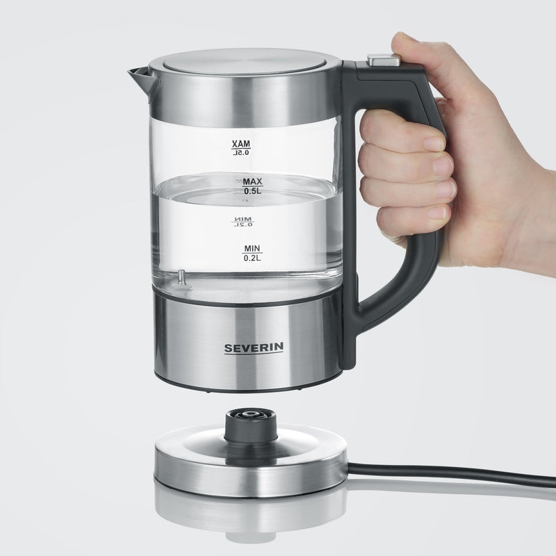 Severin - Wasserkocher Glas-Wasserkocher WK 3458eds-geb/sw 0,5L,40-100Grad