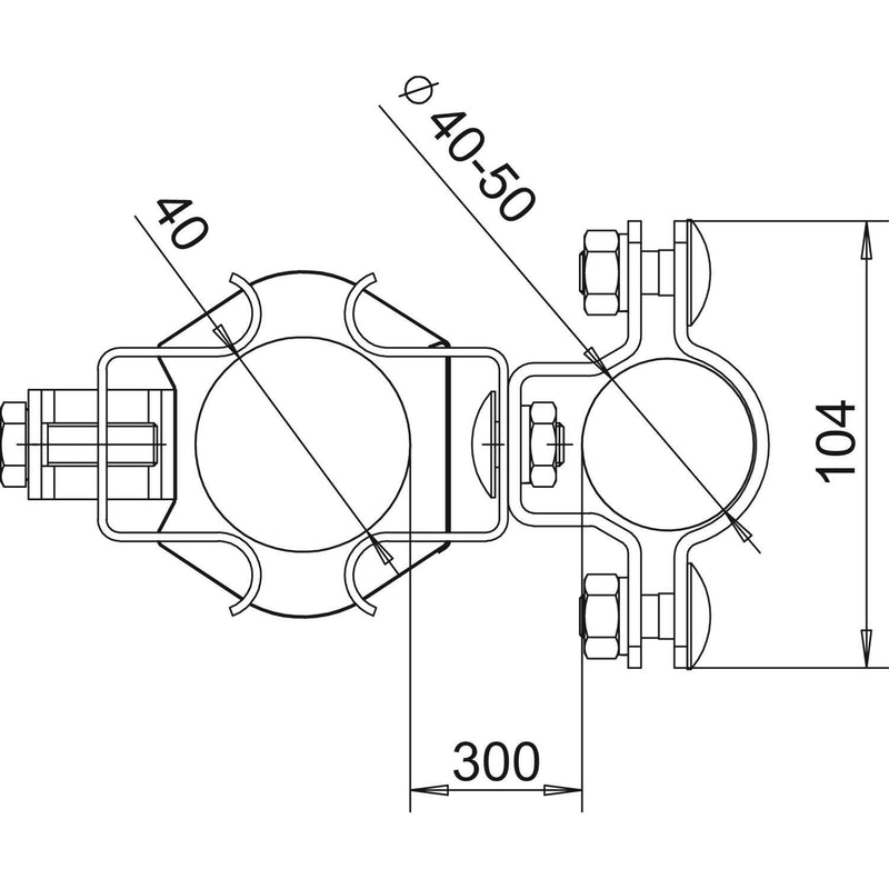 OBO Bettermann - Stangenhalter für Blitzschutz Träger isFang isFang TR100 f.Rohrmontage − 2 Stück