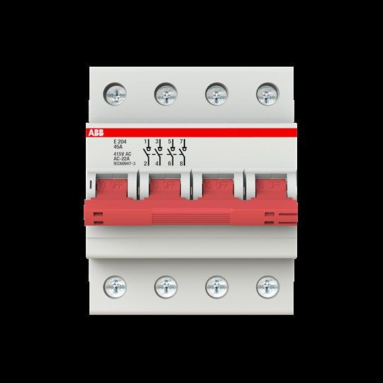 ABB Stotz S&J - Schalter für Reiheneinbau Trennschalter E204/45R Schaltgriff rot