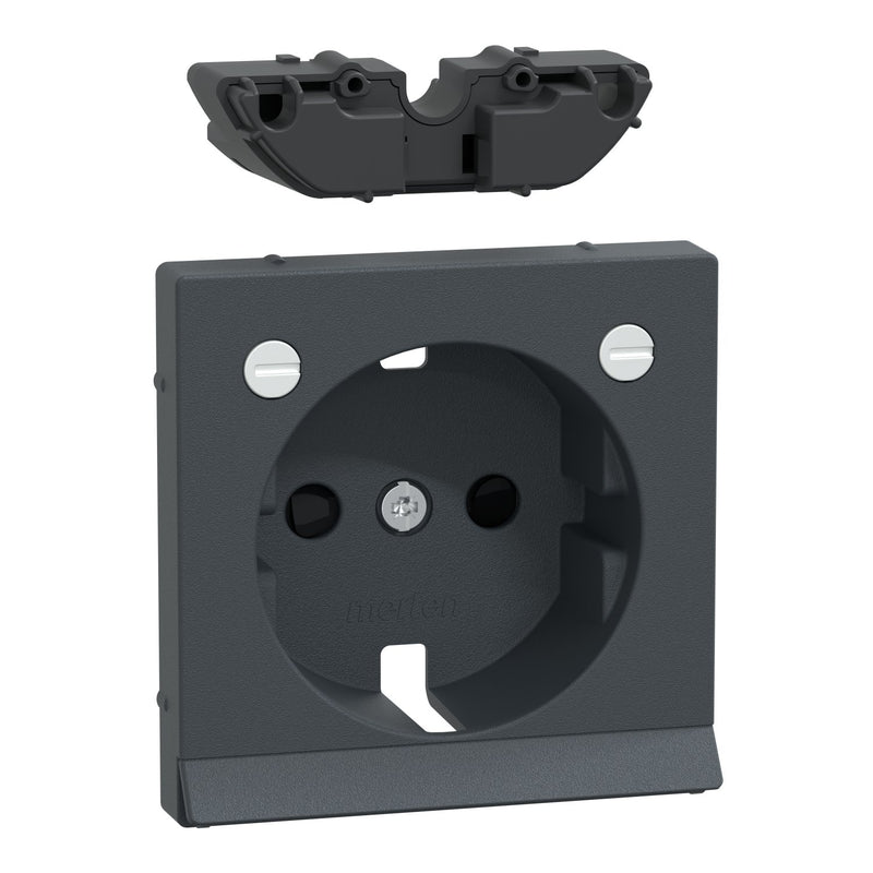 Merten - Abdeckung/Bedienelement für Installationsschalterprogramme Zentralplatte anth MEG2334-0414 f.Steckdose LED