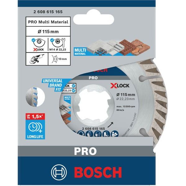 Bosch - Trenn-/Schleifscheibe PRO Multi Material X-Lock 2608615165 Diamanttrennscheibe
