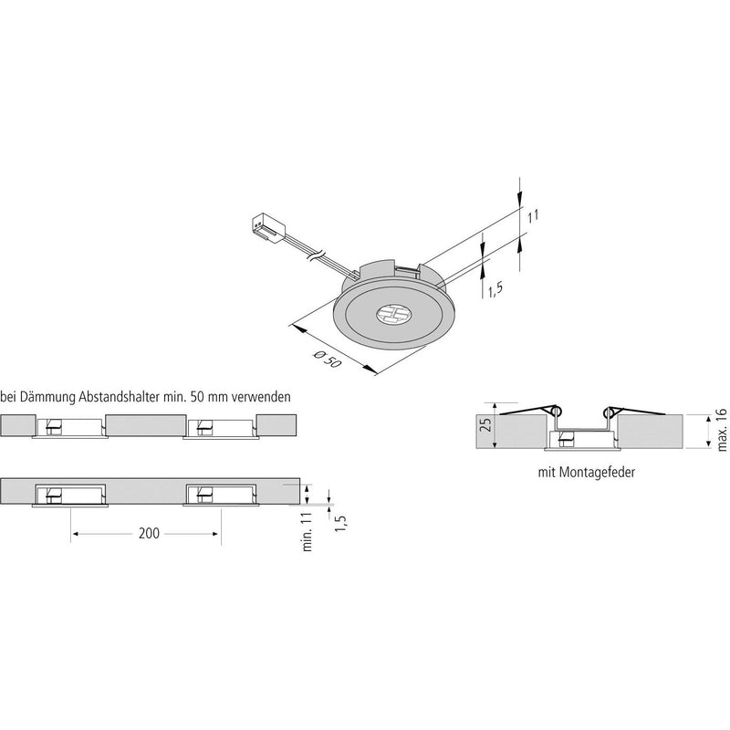 Hera - Downlight/Strahler/Flutlicht LED-Einbauleuchte AR 45-LED 3W nw eds
