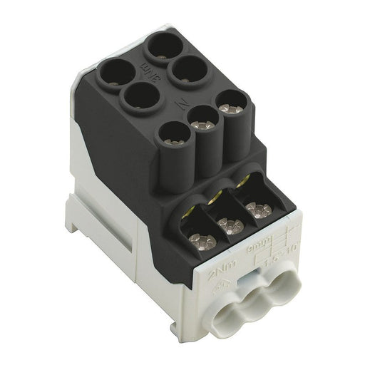 Weidmüller - Durchgangs-Reihenklemme Klemme 25 WPD 100 2X25/6X10 BK − 3 Stück