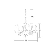 Brumberg Leuchten - Pendelleuchte Krone Chiara 00850626 6xE14/40W, chrom
