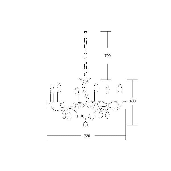 Brumberg Leuchten - Pendelleuchte Krone Chiara 00850626 6xE14/40W, chrom