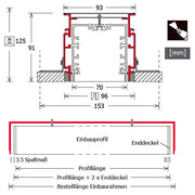 LTS Licht&Leuchten - Mechanisches Zubehör/Ersatzteile für Leuchten Einbaurahmen LK-Z 070.003.00 TRI Trimless