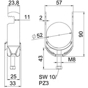 OBO Bettermann - Bügelschelle BS-F2-M-52 FT 2-fach − 50 Stück