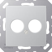 Jung - Einsatz/Abdeckung für Kommunikationstechnik Abdeckung alu A 562-2 AL für 2 Kleinst.Dosen