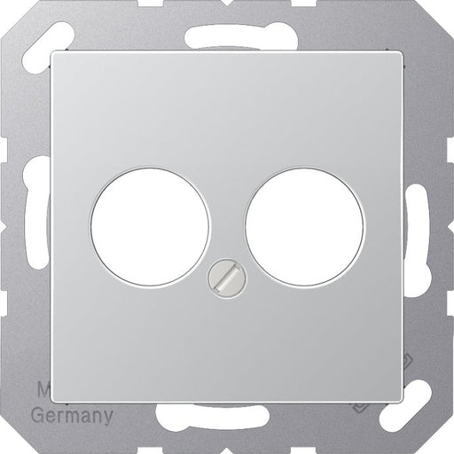 Jung - Einsatz/Abdeckung für Kommunikationstechnik Abdeckung alu A 562-2 AL für 2 Kleinst.Dosen