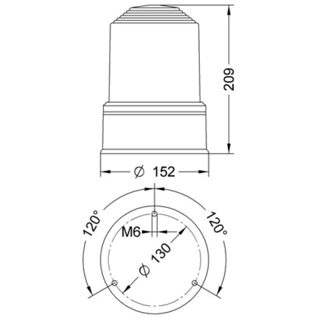 Grothe - Rundumkennleuchte Drehspiegelleuchte DSL 7327 or 240V H1 160U/min