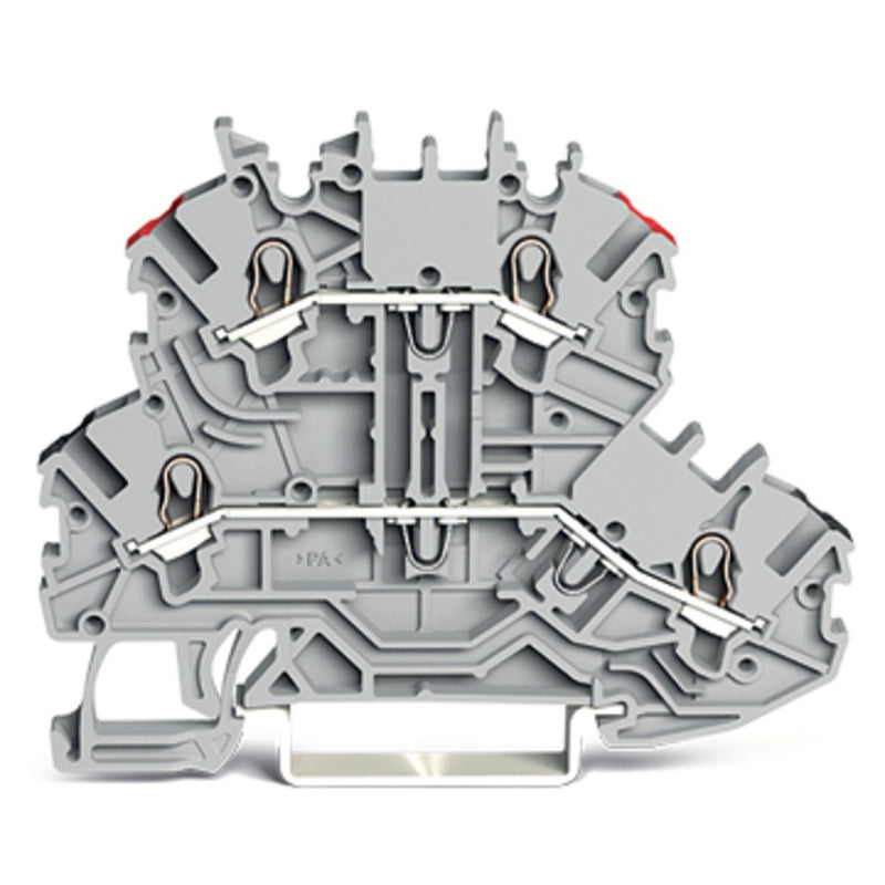 WAGO - Durchgangs-Reihenklemme Doppelstockklemme 2000-2201/352-000 L/L 1 mm2 grau − 50 Stück