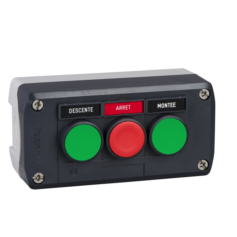Schneider Electric - Befehls- und Meldegeräte-Kombination im Gehäuse Aufbaugehäuse XALD321 Drucktaster, 1Ö+2S