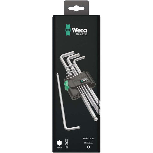 Wera - Innensechskantschlüsselset Winkelschlüsselsatz 073391 9-tlg,Hex-Plus