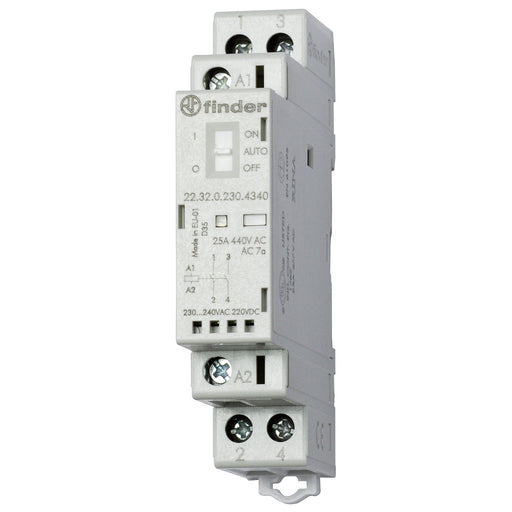 Finder - Installationsschütz für Reiheneinbau Installationsschütz 22.32.0.230.4340 230VAC/DC,2S,LED