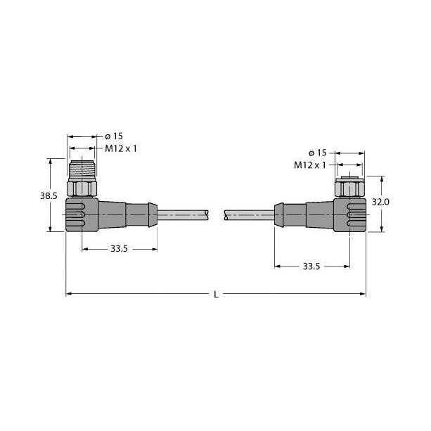 Turck - Konfektioniertes Sensor-Aktor-Kabel Feldbusleitung WSCV-WKCV #8900011 4-polig