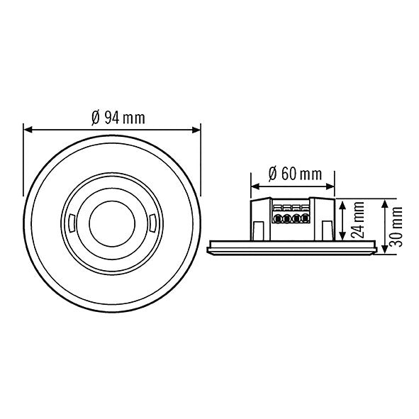 ESYLUX - Bussystem-Bewegungsmelder Decken-Präsenzmelder PD-FLAT  #EP10451706 UP, 360 Grad