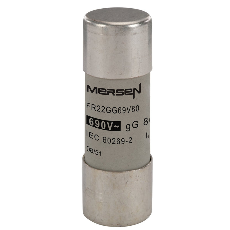 Mersen - Zylindrische Sicherung Sicherungseinsatz zylindr. FR22GG69V80 gG 22x58 80A − 10 Stück