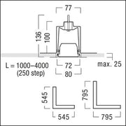 Zumtobel - Mechanisches Zubehör/Ersatzteile für Leuchten Eck-Kanal f.LED-Lichtlinie SLN2-C CL MRC L795WH weiß