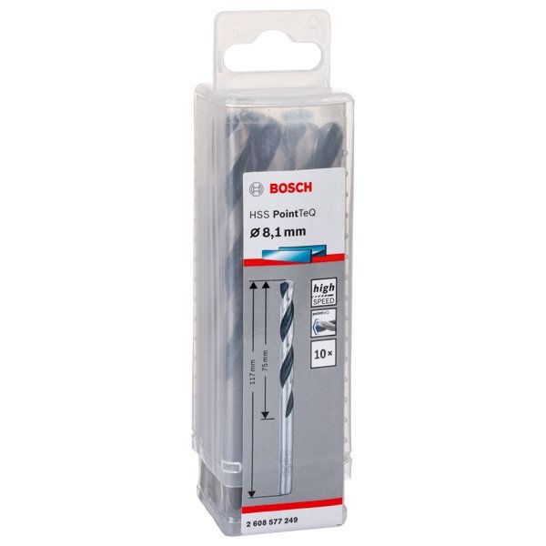 Bosch - Bohrer Metallspiralbohrer HSS 2608577249 PointTeQ DIN 338 8,1