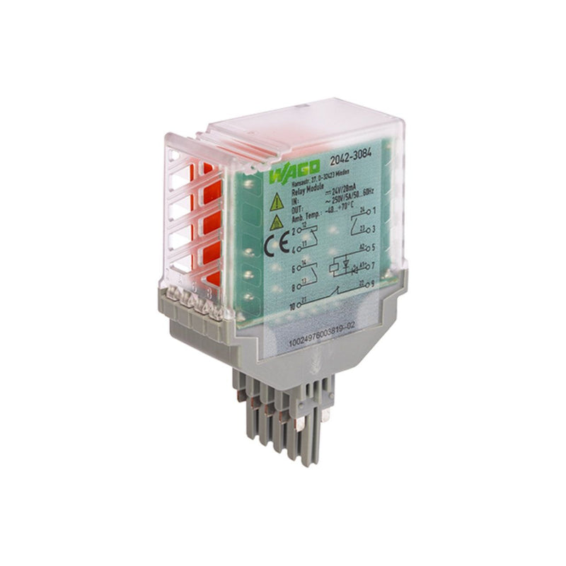 WAGO - Bauelementestecker Relaismodul 2042-3084 DC 24 V,2S und 2Ö − 5 Stück