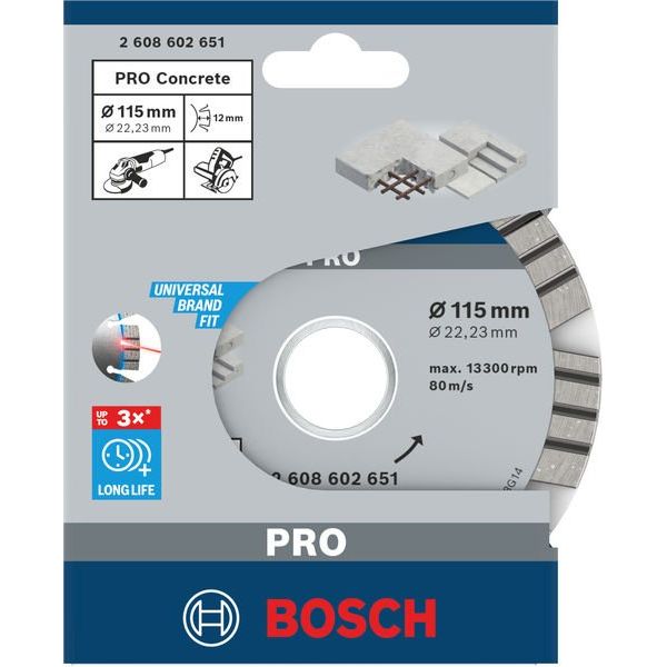 Bosch - Trenn-/Schleifscheibe Diamanttrennscheibe 2608602651 PRO Concrete