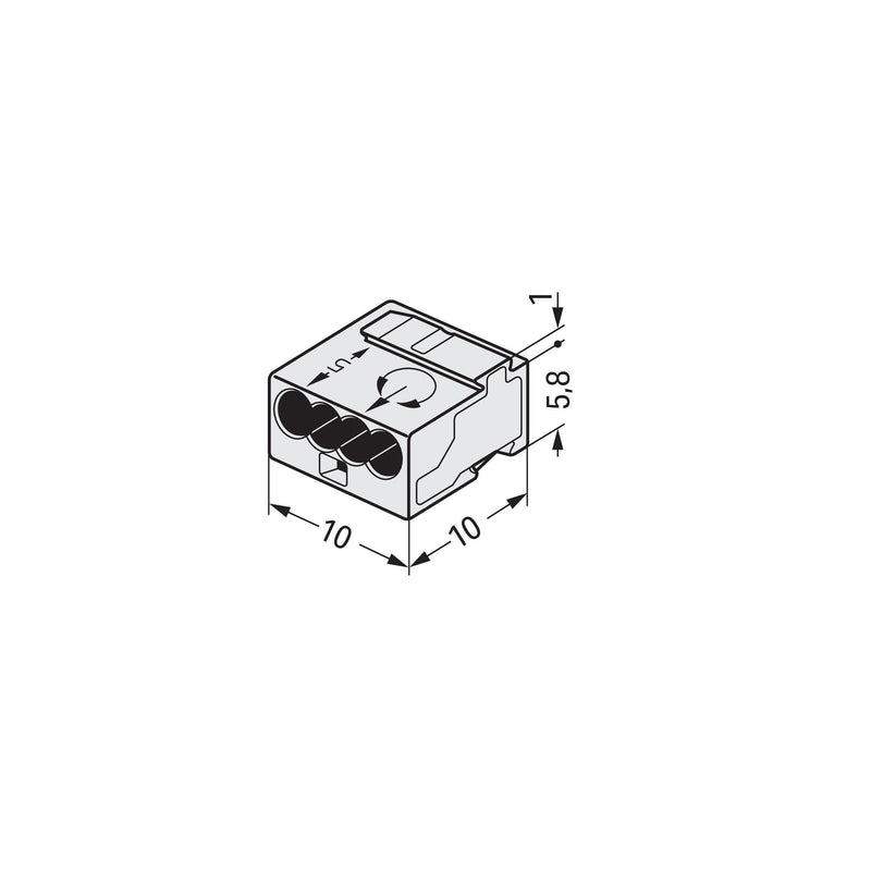 WAGO - Steckklemme Verb.dosenklemme 243-304 lgr 4x0,6-0,8mm − 100 Stück