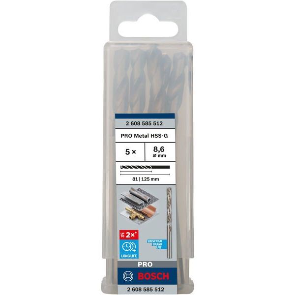 Bosch - Bohrer PRO Metal HSS-G 2608585512 Spiralbohrer 8,6 x